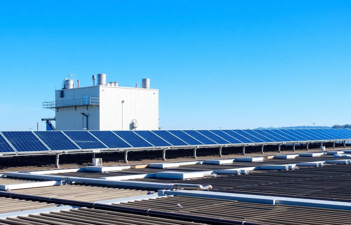 Industrial rooftop solar plant engineered for factory loads